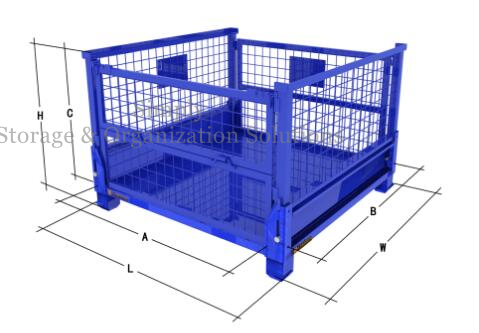Transporte de empaquetado malla de alambre de la jaula de la plataforma del metal de la malla de alambre cuatro
