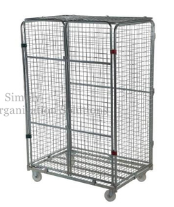 Contenedor de rollo de malla de alambre con cerradura con ruedas para